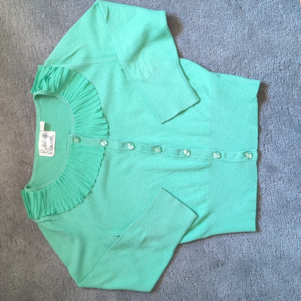 Anthropologie Fielel Of Flowers Cardigan